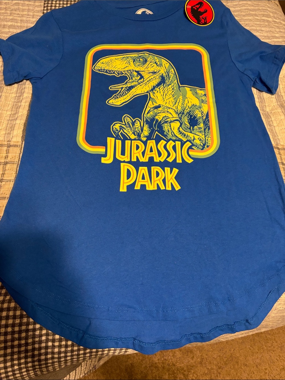 Jurassic Park Blue Kids Graphic Tee - Iconic Dinosaur Print